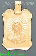 14K Gold Virgin Stamp Charm Pendant - Click Image to Close