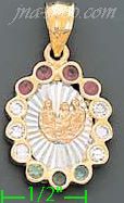 14K Gold Baptism Stamp Charm Pendant - Click Image to Close