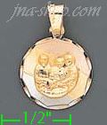 14K Gold Baptism 3Color Engraved Charm Pendant - Click Image to Close