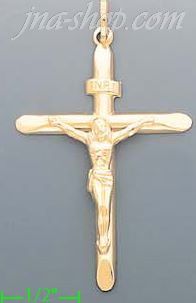 14K Gold Crucifix Italian Cross Charm Pendant - Click Image to Close