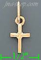 14K Gold Italian Cross Charm Pendant - Click Image to Close