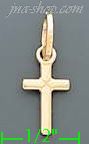 14K Gold Italian Cross Charm Pendant - Click Image to Close