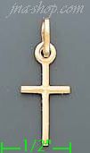 14K Gold Italian Cross Charm Pendant - Click Image to Close