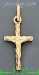 14K Gold Crucifix Italian Cross Charm Pendant - Click Image to Close