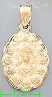 14K Gold Jesus Christ Hollow Charm Pendant - Click Image to Close