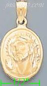 14K Gold Jesus Christ Hollow Charm Pendant - Click Image to Close