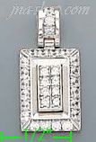 14K Gold CZ Rectangular Assorted Charm Pendant - Click Image to Close