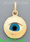 14K Gold Evil Eye Assorted Charm Pendant - Click Image to Close