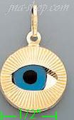 14K Gold Evil Eye Assorted Charm Pendant - Click Image to Close