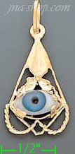 14K Gold Evil Eye Assorted Charm Pendant - Click Image to Close