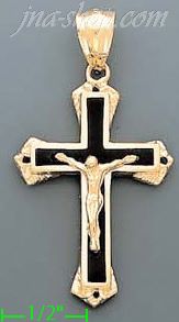 14K Gold Crucifix Cross Charm Pendant - Click Image to Close