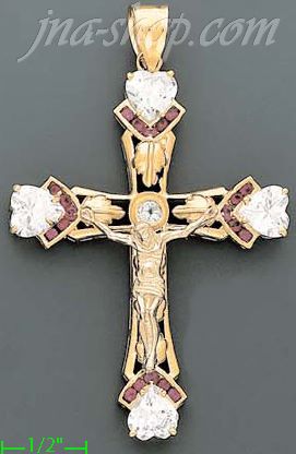 14K Gold Crucifix Cross Charm Pendant - Click Image to Close