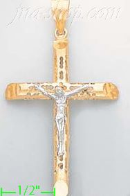 14K Gold Crucifix Cross Charm Pendant - Click Image to Close