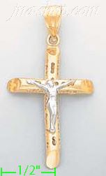 14K Gold Crucifix Cross Charm Pendant - Click Image to Close