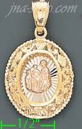 14K Gold Baptism CZ Charm Pendant - Click Image to Close