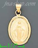 14K Gold Virgin Charm Pendant - Click Image to Close