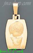 14K Gold Child Boy Praying Charm Pendant - Click Image to Close