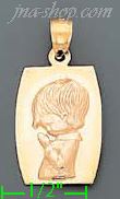 14K Gold Child Boy Praying Charm Pendant - Click Image to Close