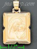 14K Gold Madonna & Child Charm Pendant - Click Image to Close