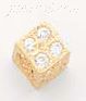 14K Gold Cube Slider CZ Charm Pendant - Click Image to Close