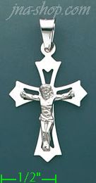 14K Gold Crucifix Fancy Cross Charm Pendant - Click Image to Close