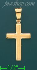 14K Gold Fancy Cross Charm Pendant - Click Image to Close