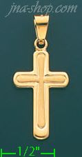 14K Gold Fancy Cross Charm Pendant - Click Image to Close