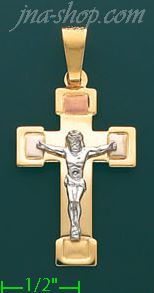 14K Gold Crucifix Fancy Cross Charm Pendant - Click Image to Close