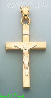 14K Gold Crucifix Fancy Cross Charm Pendant - Click Image to Close