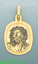 14K Gold Jesus Christ Italian Picture Charm Pendant - Click Image to Close