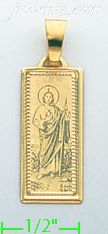 14K Gold Saint Jude Italian Picture Charm Pendant - Click Image to Close