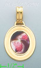 14K Gold Baptism Picture Charm Pendant - Click Image to Close