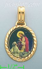 14K Gold Eucharist Picture Charm Pendant - Click Image to Close