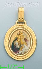 14K Gold First Comunion Girl Picture Charm Pendant - Click Image to Close