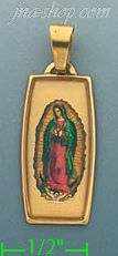 14K Gold Virgin of Guadalupe Picture Charm Pendant - Click Image to Close