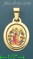 14K Gold Virgin of Guadalupe Picture Charm Pendant - Click Image to Close