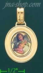 14K Gold Angel Praying for Child Picture Charm Pendant - Click Image to Close