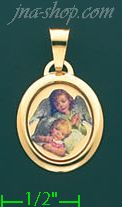 14K Gold Angel Praying for Child Picture Charm Pendant - Click Image to Close