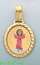 14K Gold Divino Niño Picture Charm Pendant - Click Image to Close