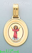 14K Gold Divne Infant Jesus Picture Charm Pendant - Click Image to Close