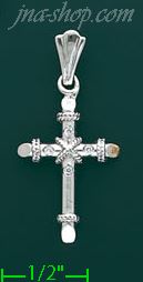 14K Gold Fancy CZ Cross Charm Pendant - Click Image to Close