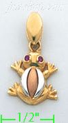 14K Gold Frog CZ Charm Pendant - Click Image to Close