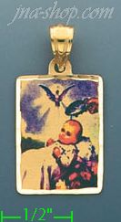 14K Gold Baptism Picture Charm Pendant - Click Image to Close