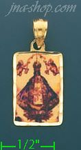 14K Gold Virgin of San Juan Picture Charm Pendant - Click Image to Close