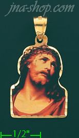 14K Gold Jesus Christ Picture Charm Pendant - Click Image to Close