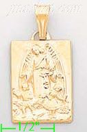 14K Gold Angel w/Children Italian Charm Pendant - Click Image to Close