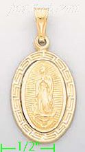 14K Gold Virgin Italian Charm Pendant - Click Image to Close