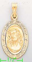 14K Gold Jesus Christ Italian Charm Pendant - Click Image to Close