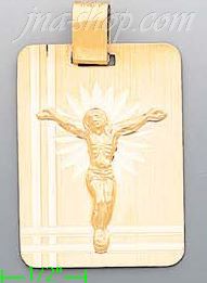 14K Gold Jesus Christ Italian Charm Pendant - Click Image to Close