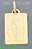 14K Gold Virgin Italian Charm Pendant - Click Image to Close